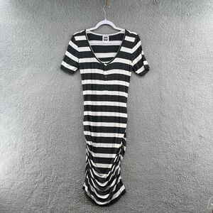 NOM Maternity Dress Size Medium Striped Short Sleeve Casual Comfy